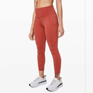 ❄️Lululemon Fast and Free Tight II 25" Non-Reflective Nulux, Cayenne, Size 4
